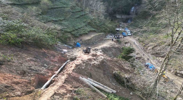 Trabzonda 3 işçiye mezar olan ishale hattı sahası havadan görüntülendi