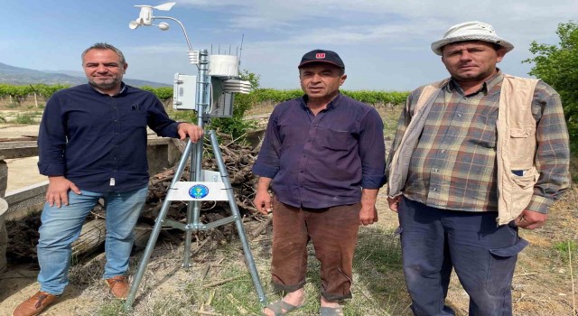 Alaşehirde çiftçilere erken uyarı için meteoroloji istasyonları kuruldu