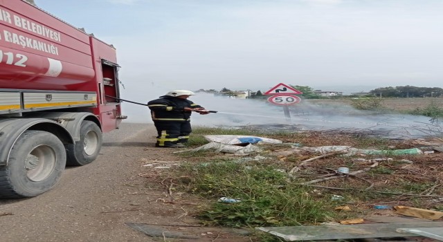 Arsuzda çıkan çöplük yangını söndürüldü