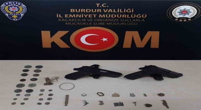 Burdurda tarihi eser operasyonunda 42 parça eser ele geçirildi