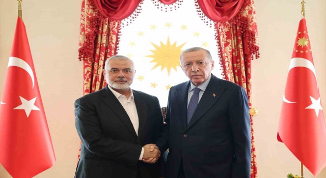 Cumhurbaşkanı Erdoğan, Dolmabahçede Hamas Siyasi Büro Başkanı Haniyeyi kabul etti