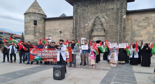 Erzurumda Gazze için sessiz yürüyüş