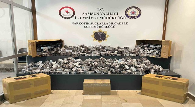 İstanbuldan Samsuna getirilen 83 bin 440 sentetik ecza ele geçirildi