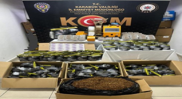 Karabükte 58 bin makaron ile 22 kilogram tütün ele geçirildi