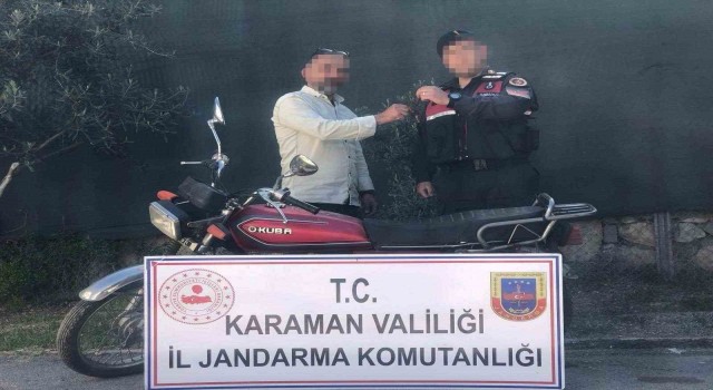 Karamanda 10 yıldır aranan motosiklet denetimde bulundu