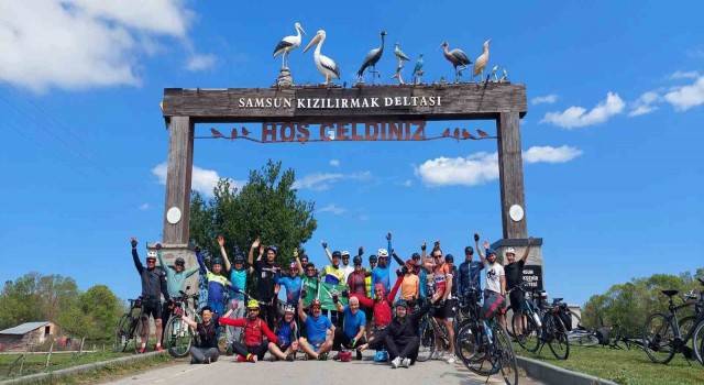 Kızılırmak Deltasına bisiklet turu: 104 km pedal çevirdiler