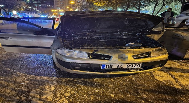 Mardinde park halindeki otomobil alev aldı