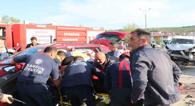Samsunda trafik kazası: 3ü çocuk 8 yaralı
