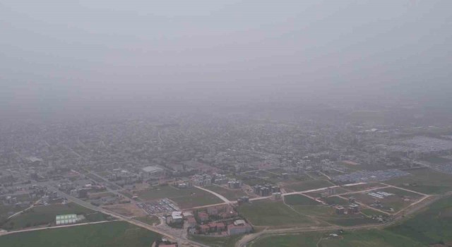 Tozun etkisinde kalan Adıyaman havadan görüntülendi