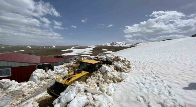 Trabzonda karla kaplı yayla yolları açılıyor
