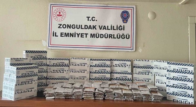 Zonguldakta 24 bin adet makaron ele geçirildi