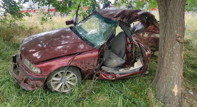Adıyamanda otomobil ağaca çarptı: 1 ölü, 1 yaralı