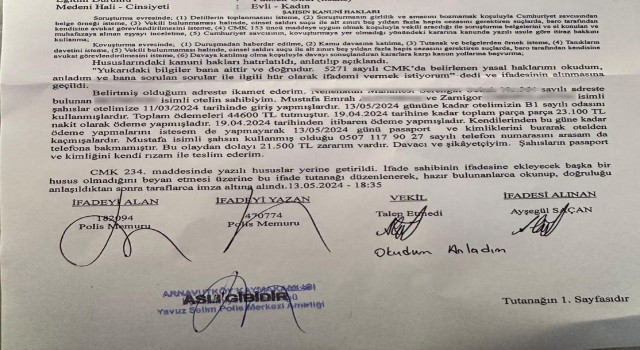 Arnavutköyde otelde ilginç olay: Günlerce konakladı parasını ödemeden kaçtı