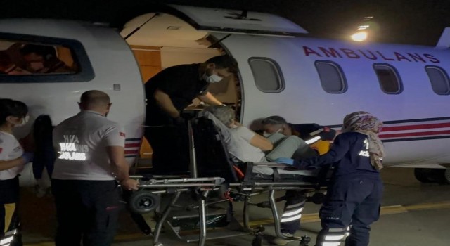 Astım hastası kadın uçak ambulansla Ankaraya sevk edildi