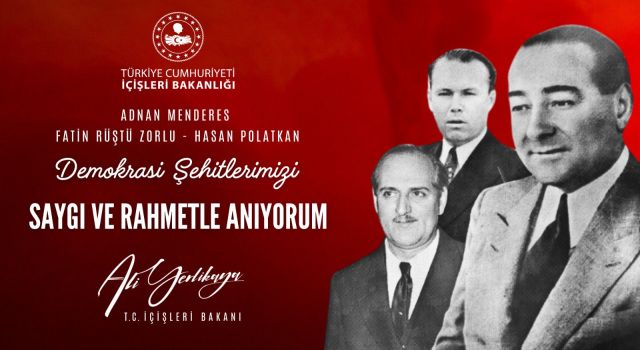 Bakan Yerlikaya’dan 27 Mayıs Mesajı