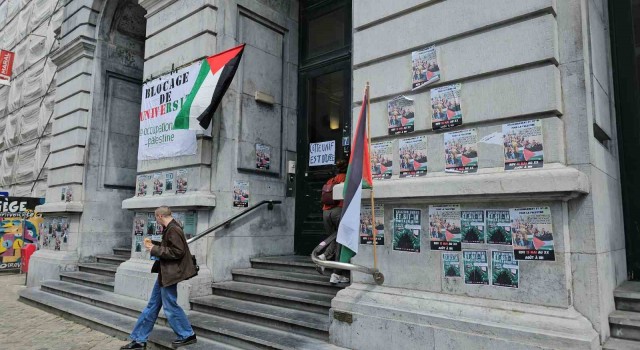 Belçikadaki Liege Üniversitesinde Gazzeye destek gösterisi