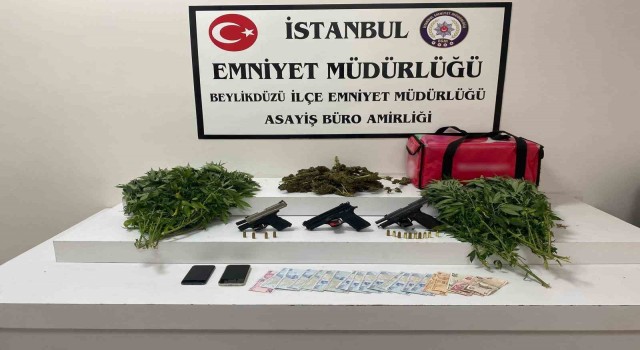 Beylikdüzünde kavga esnasında silahla ateş açan şüphelinin evinden uyuşturucu çıktı