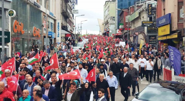 Binlerce kişi İsraile tepki, Filistine destek için yürüdü