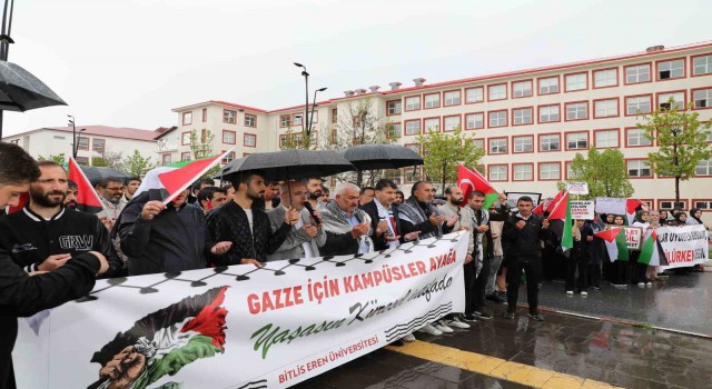 Bitlis Eren Üniversitesi öğrencilerinden Filistine destek eylemi
