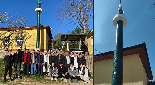 Bursa’nın İznik ilçesindeki Bu caminin minaresi varilden