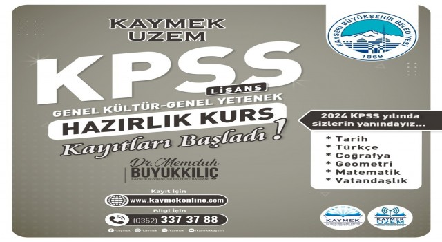 Büyükşehir KAYMEK UZEMde KPSS kurs kayıtları başladı