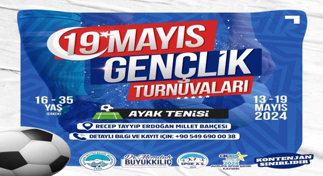 Büyükşehir Spor A.Ş.nin 19 Mayıs Tenis Turnuvaları için kayıtlar başladı