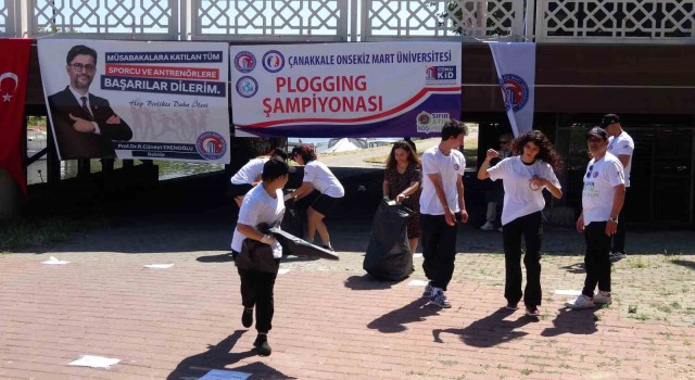 Çanakkalede çevre bilinci için Plogging şampiyonası düzenlendi