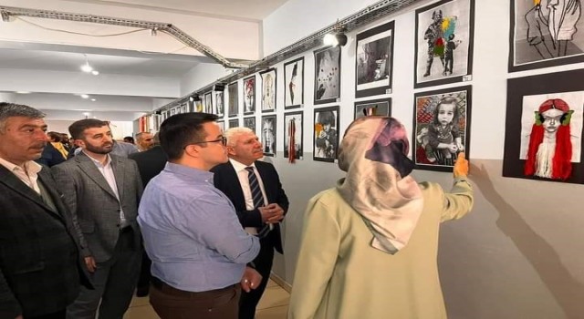 Çermikte Filistin temalı sergi açıldı
