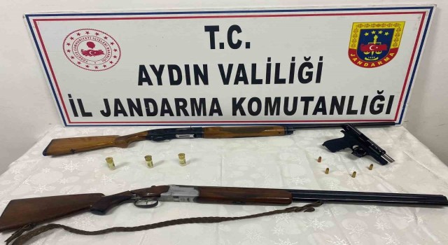 Didimde ruhsatsız tabanca ve av tüfeği ele geçirildi