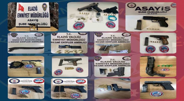 Elazığda 15 adet ruhsatsız silah ele geçirildi