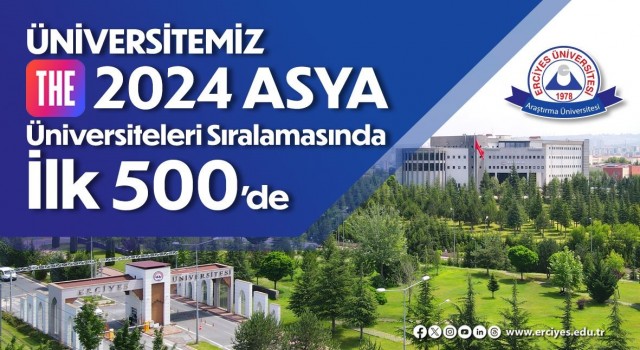 ERÜ, THE 2024 Asya Üniversiteleri sıralamasında ilk 500de