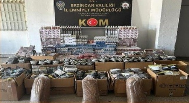 Erzincanda 1 milyon 250 bin TL değerinde kaçak ürünler ele geçirildi