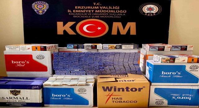Erzurumda polisten kaçak sigara operasyonu