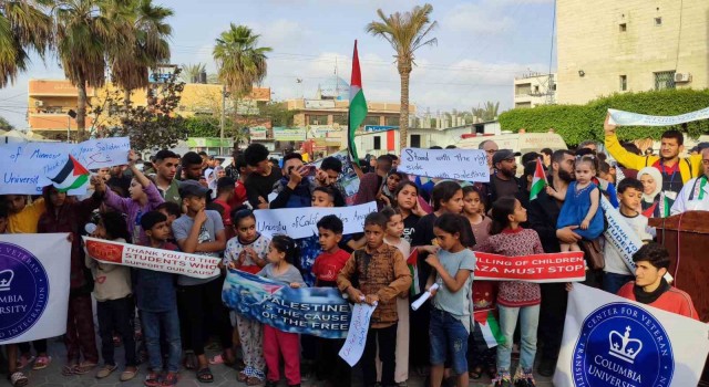 Gazzede ABDli üniversite öğrencileri için dayanışma gösterisi