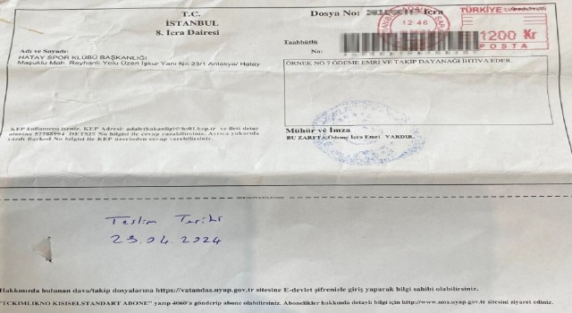 Hatayspor Başkan Vekili Aydın Toksöz: İstanbul Gençlik ve Spor İl Müdürlüğü kulübe haciz gönderdi