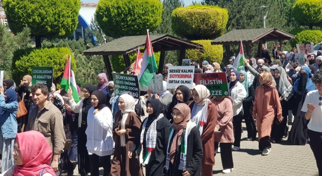 Karabükte öğrenciler Filistin için yürüdü
