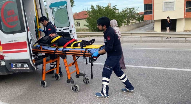 Konyada üç tekerlekli bisiklet otomobille çarpıştı: 1 yaralı