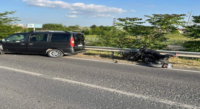 Lüleburgazda motosikletle otomobil çarpıştı: 1 yaralı