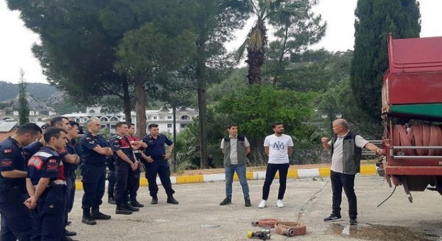 Marmariste Jandarma personeline yangın eğitimi verildi