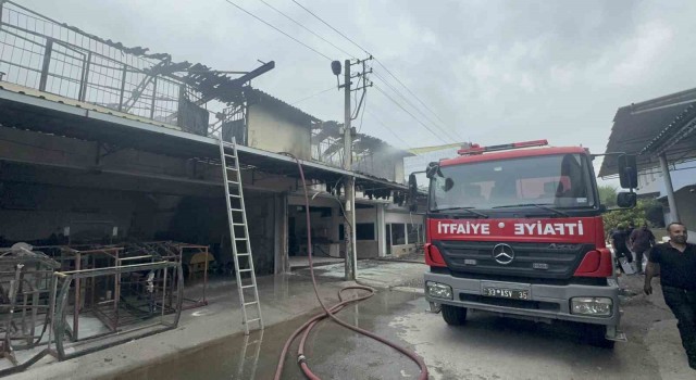 Mersinde polyester atölyesinde çıkan yangın söndürüldü