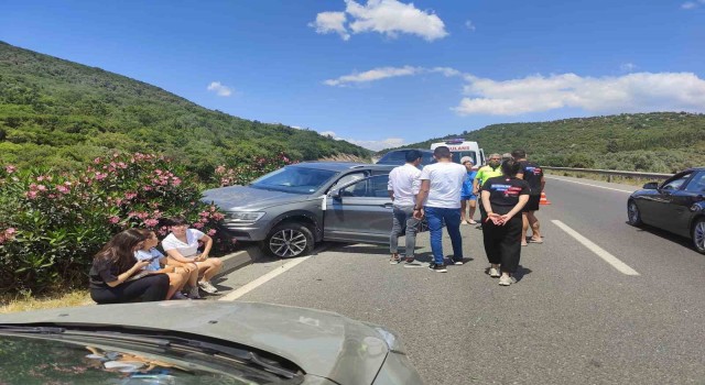 Milasta otomobilin çarptığı köpek telef oldu, 2 kişi yaralandı