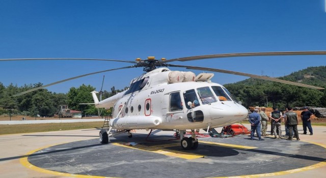 Muğlada ilk yangın helikopteri göreve başladı