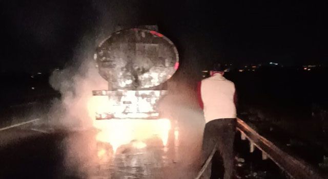 Osmaniye’de Fuel Oil Yüklü Tanker Alev Aldı