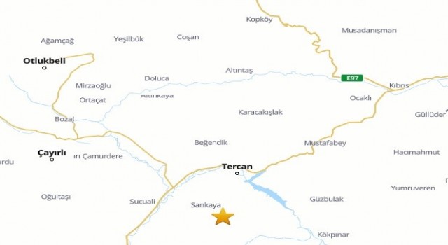 Tercanda 2.9 büyüklüğünde deprem