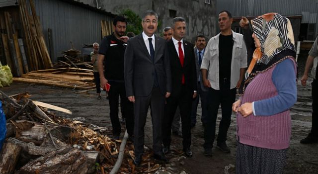Vali Yılmaz, Şiddetli Yağıştan Zarar Gören Köyleri Ziyaret Etti