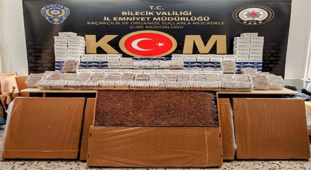 Bilecikte kaçak tütün operasyonunda 80 bin adet dolu makaron ele geçirildi