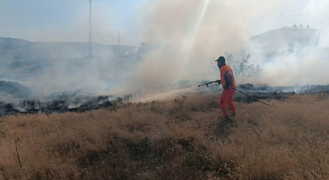 Bingöldeki yangın ormanlık alana sıçramadan söndürüldü