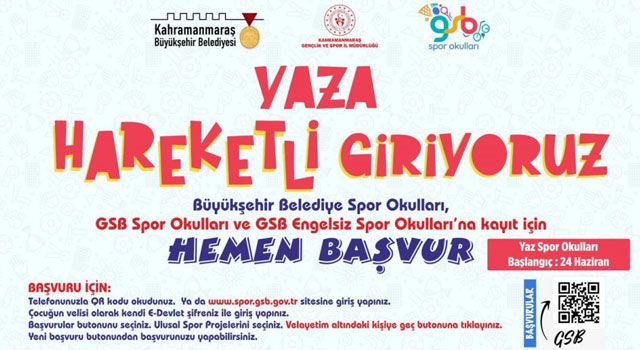 Kahramanmaraş'ta Yaz Spor Okulları ve Engelsiz Spor Okulları Başlıyor
