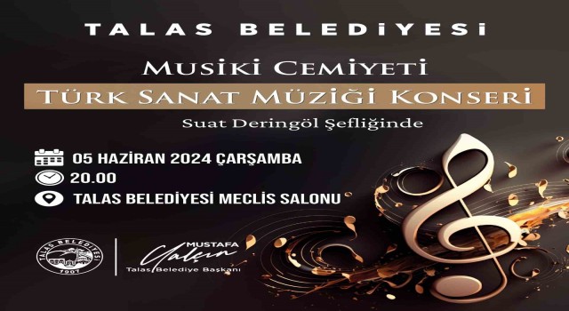 Talas Musiki Cemiyetinden sanat müziği konseri