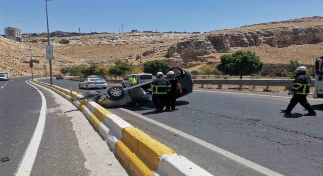 Mardinde otomobil takla attı: 1 yaralı